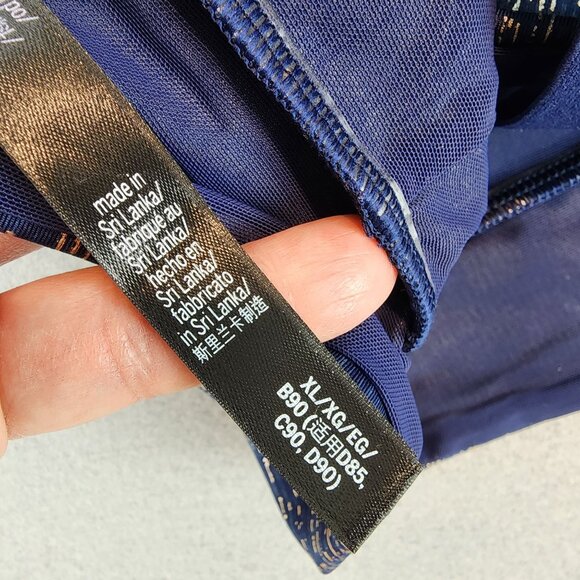 Victoria's Secret Sport Navy Metallic Criss Cross Strappy Back Sports Bra sz XL - Picture 7 of 13